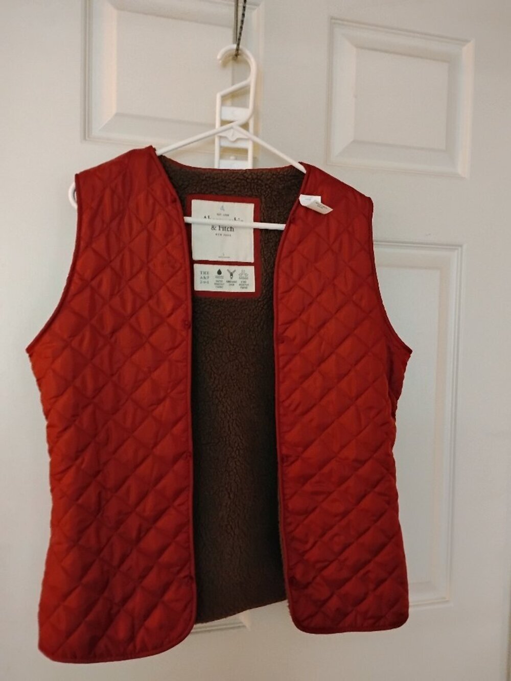 Abercrombie & Fitch inner Vest Quilted Puffer Sherpa Lined 2-in-1‎  Size L